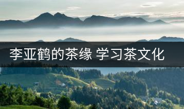李亞鶴的茶緣 學(xué)習(xí)茶文化，了解茶文化，品味茶文化