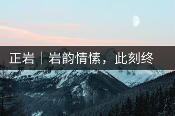 正巖｜巖韻情愫，此刻終得