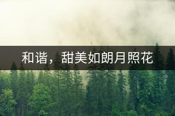 和諧，甜美如朗月照花