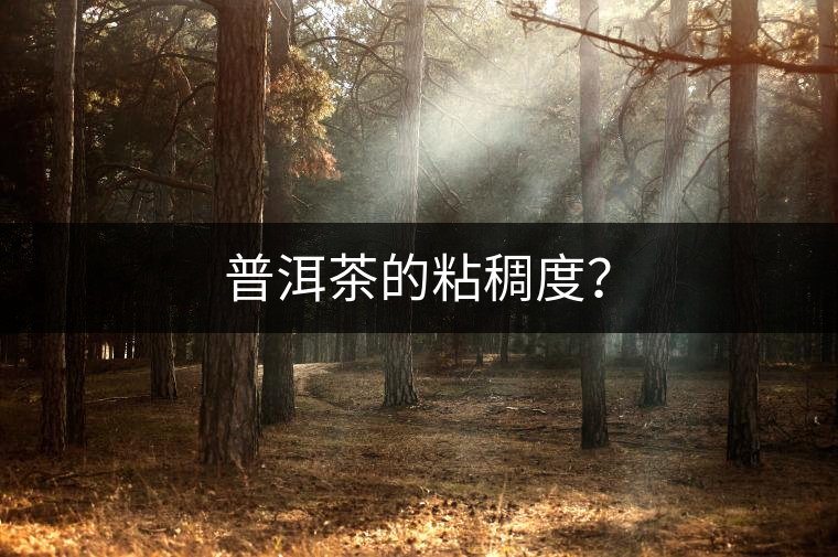 普洱茶的粘稠度？