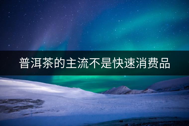 普洱茶的主流不是快速消費品