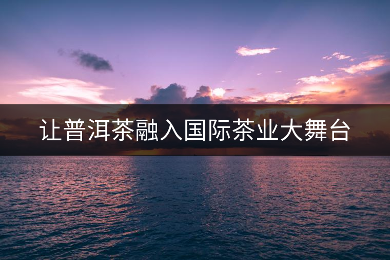 讓普洱茶融入國際茶業(yè)大舞臺
