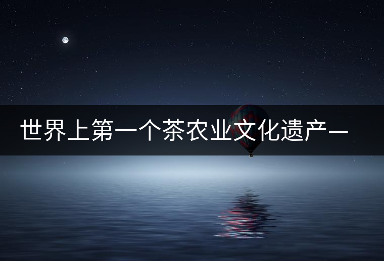 世界上第一個(gè)茶農(nóng)業(yè)文化遺產(chǎn)——普洱古茶園 世界上第一個(gè)茶農(nóng)業(yè)文化遺產(chǎn)——普洱古茶園