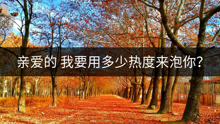 親愛的 我要用多少熱度來泡你？
