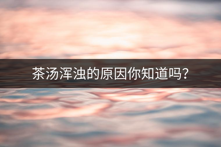 茶湯渾濁的原因你知道嗎？