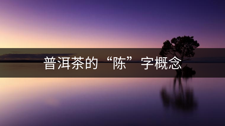 普洱茶的“陳”字概念 普洱茶的“陳”字概念