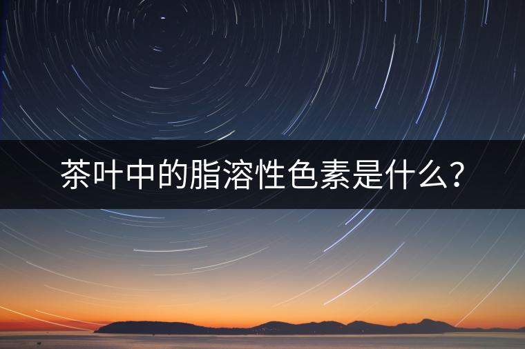 茶葉中的脂溶性色素是什么？