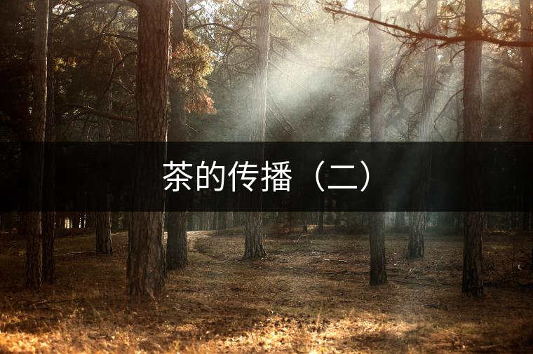 茶的傳播(二) 茶的傳播(二)