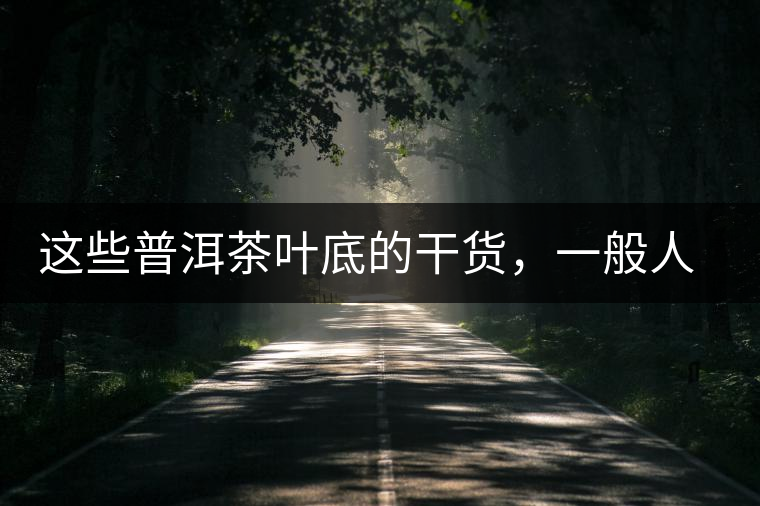 這些普洱茶葉底的干貨，一般人我不告訴他