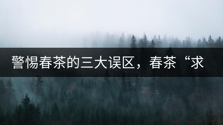 警惕春茶的三大誤區(qū)，春茶“求早”不如“求好”！