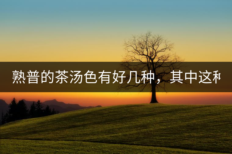 熟普的茶湯色有好幾種，其中這種不建議喝！