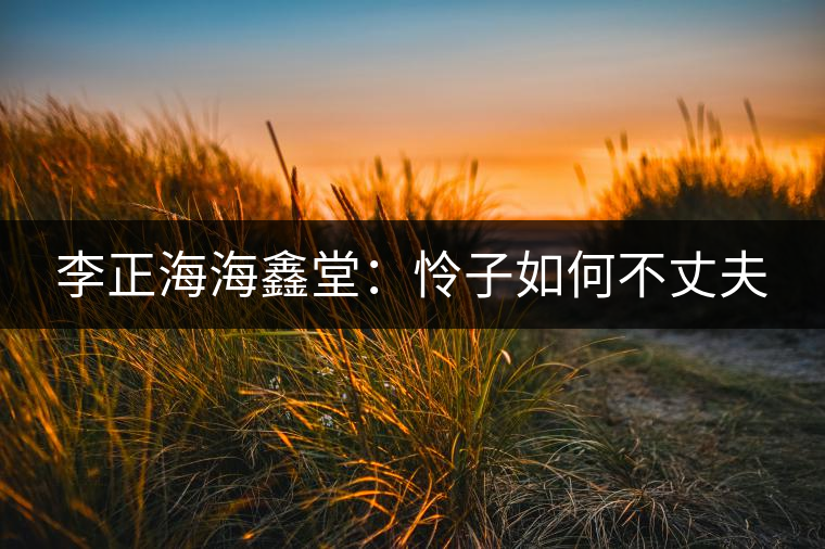 李正海海鑫堂：憐子如何不丈夫