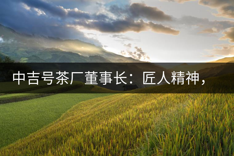 中吉號(hào)茶廠董事長(zhǎng)：匠人精神，普洱茶人成就大業(yè)的砝碼