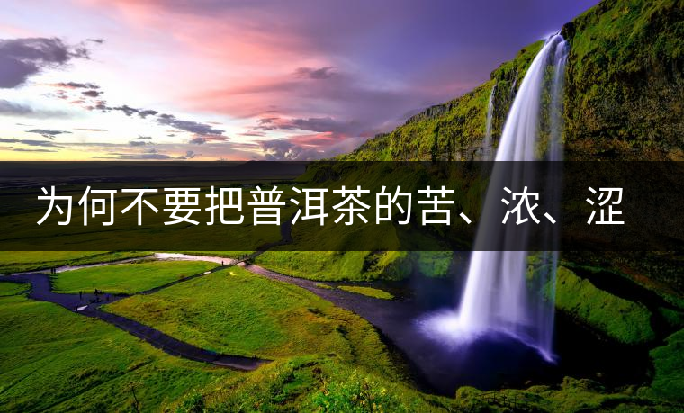 為何不要把普洱茶的苦、濃、澀味混為一談？