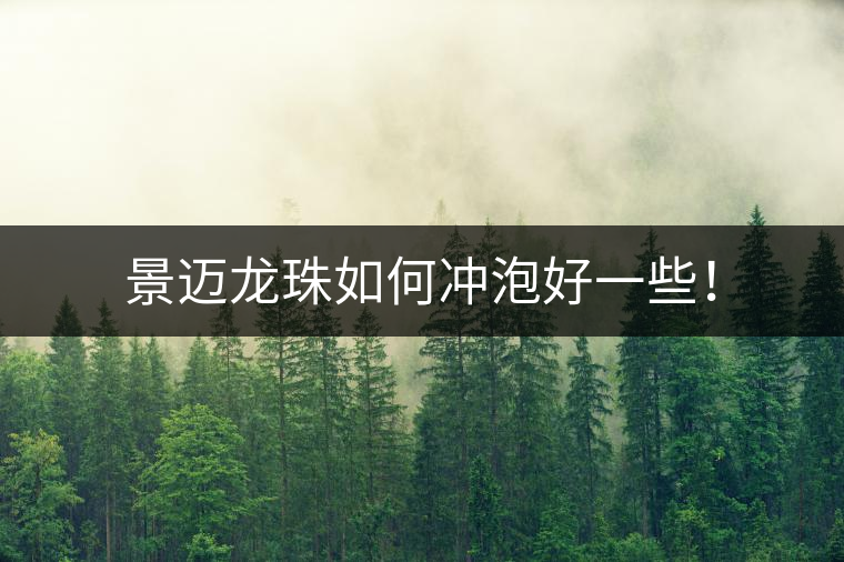 景邁龍珠如何沖泡好一些！