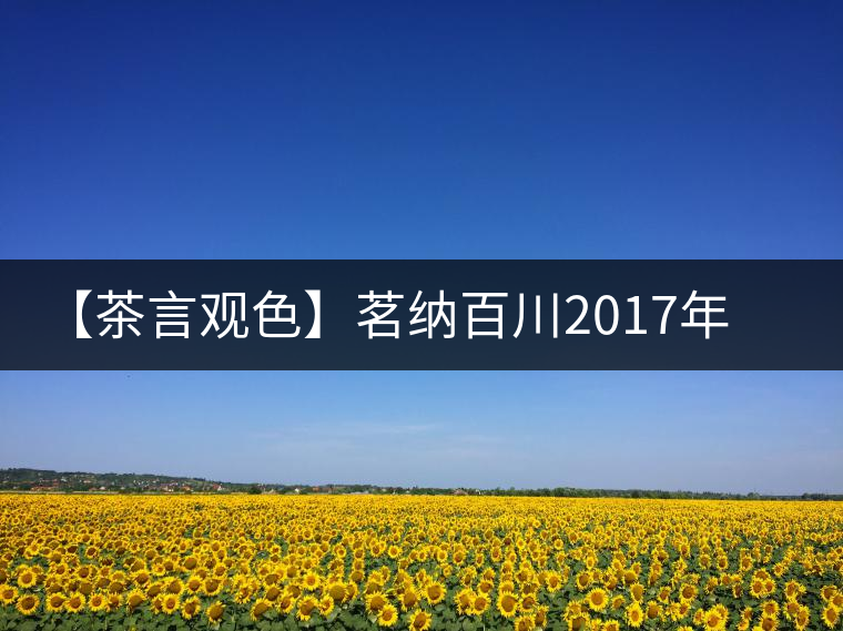 【茶言觀色】茗納百川2017年珍品金芽