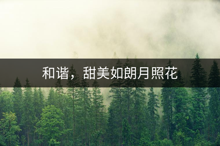 和諧，甜美如朗月照花