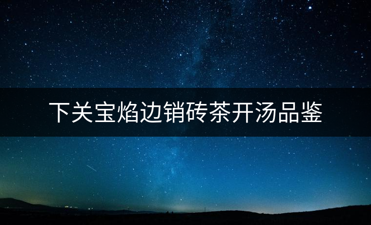 下關(guān)寶焰邊銷磚茶開湯品鑒