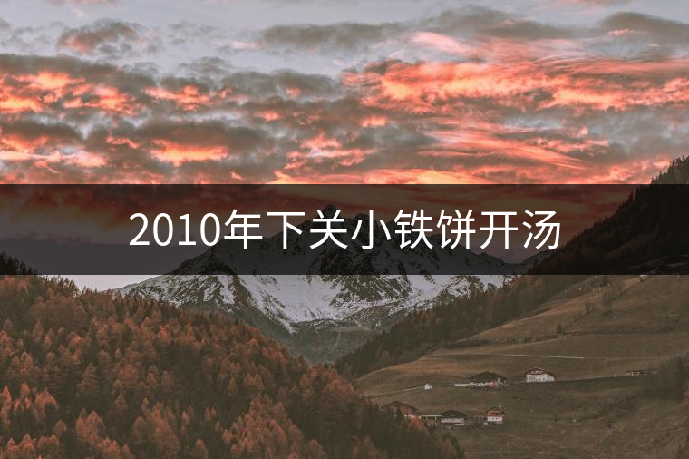 2010年下關小鐵餅開湯 2010年下關小鐵餅開湯