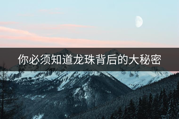 你必須知道龍珠背后的大秘密 你必須知道龍珠背后的大秘密