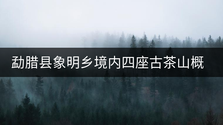 勐臘縣象明鄉(xiāng)境內(nèi)四座古茶山概述 勐臘縣象明鄉(xiāng)境內(nèi)四座古茶山概述
