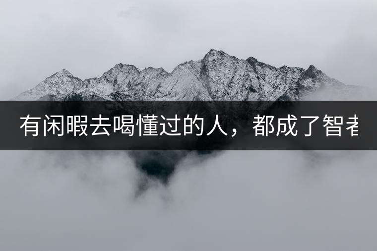 有閑暇去喝懂過(guò)的人，都成了智者！