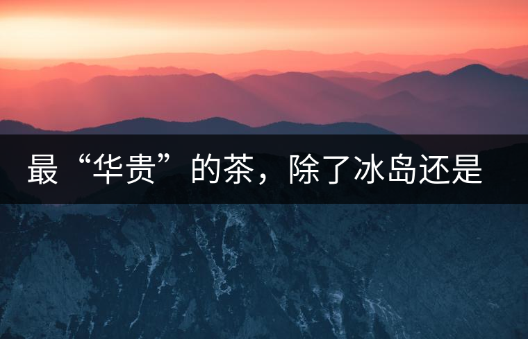 最“華貴”的茶，除了冰島還是冰島