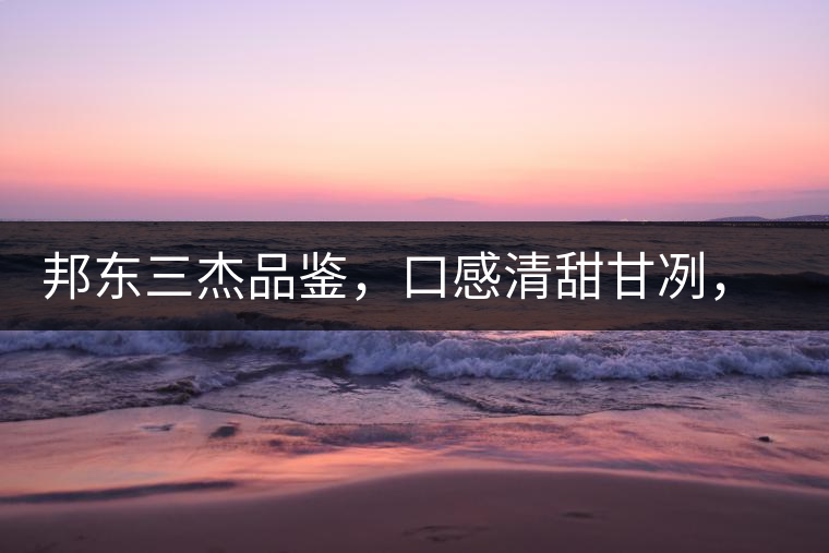 邦東三杰品鑒，口感清甜甘冽，香氣富于變化