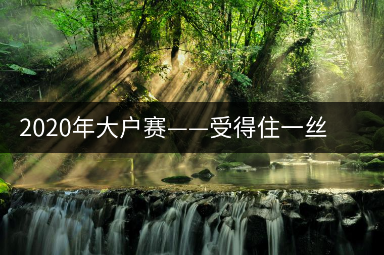 2020年大戶賽——受得住一絲苦，才能盡享一口甜-易武中聘號(hào)
