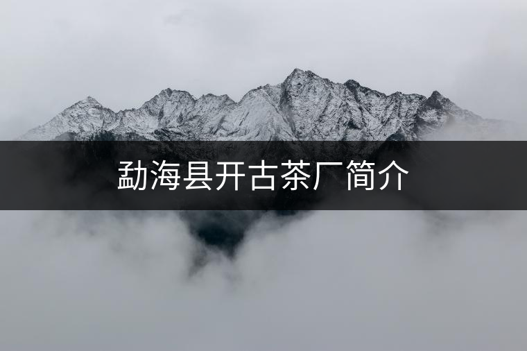 勐海縣開(kāi)古茶廠簡(jiǎn)介 勐??h開(kāi)古茶廠簡(jiǎn)介