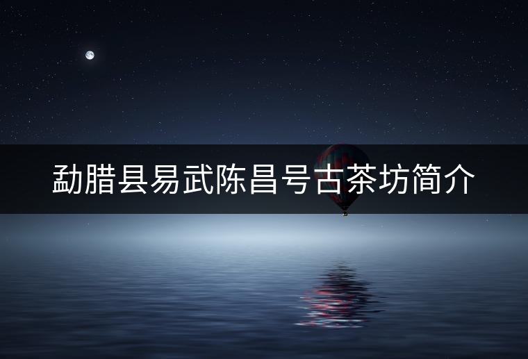 勐臘縣易武陳昌號(hào)古茶坊簡(jiǎn)介