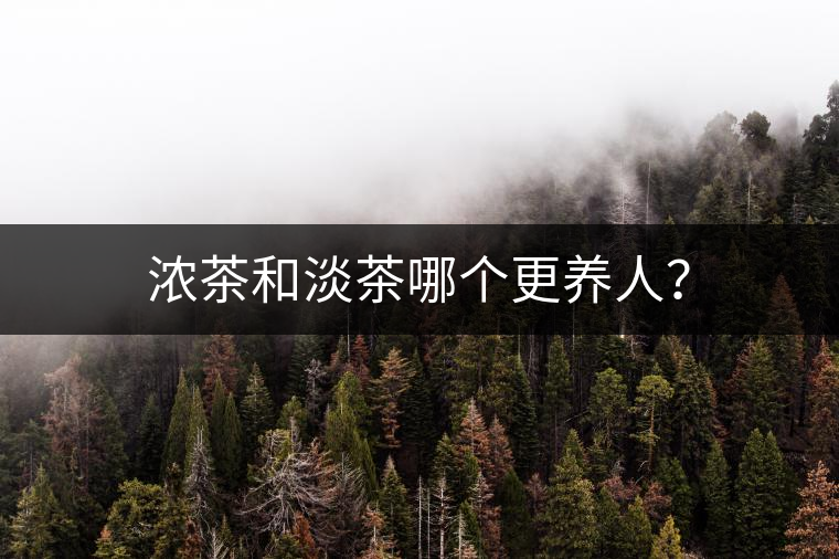濃茶和淡茶哪個(gè)更養(yǎng)人？