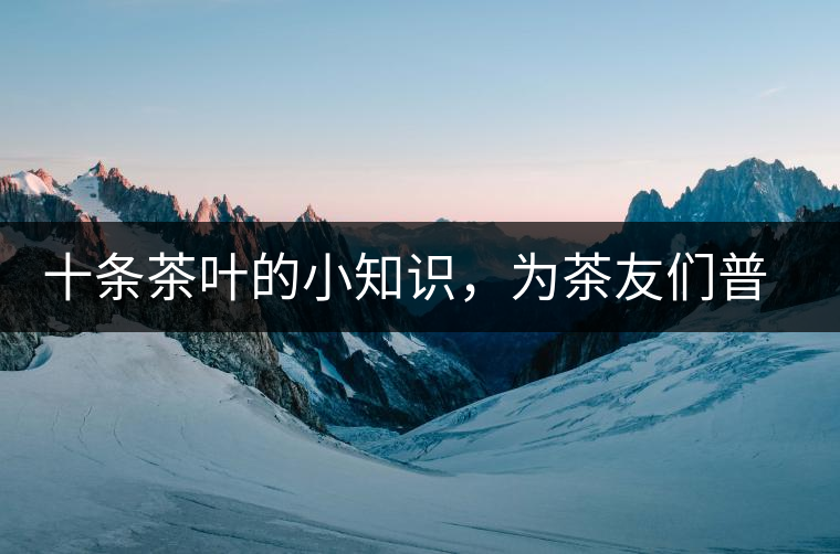 十條茶葉的小知識(shí)，為茶友們普及掃盲