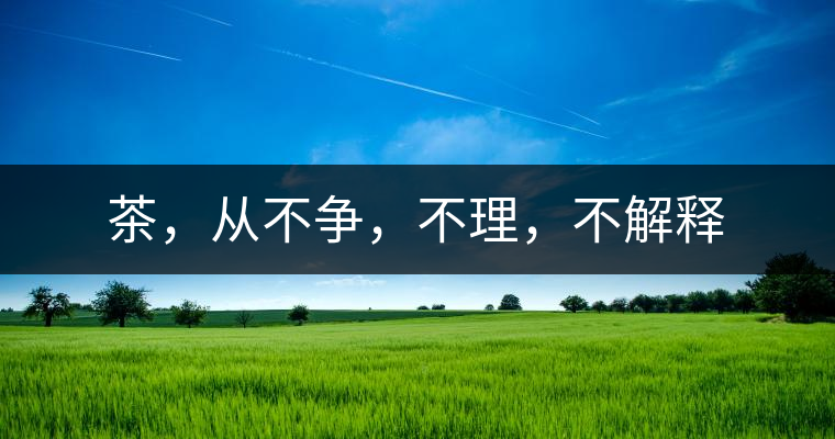 茶，從不爭(zhēng)，不理，不解釋