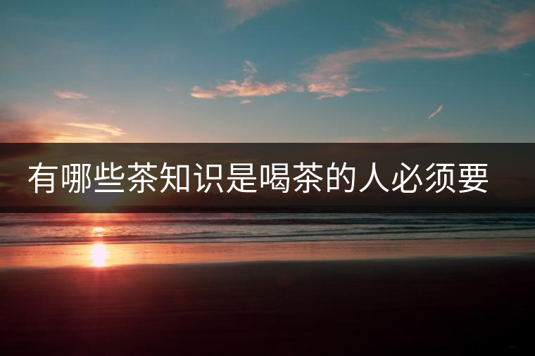 有哪些茶知識(shí)是喝茶的人必須要懂的？