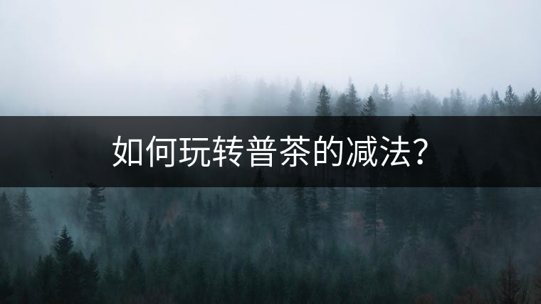 如何玩轉(zhuǎn)普茶的減法？