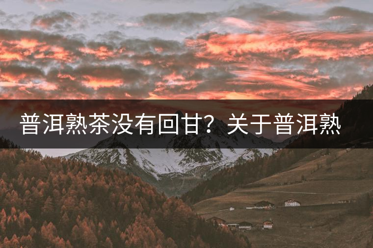 普洱熟茶沒有回甘？關(guān)于普洱熟茶的這些知識你必須知道！