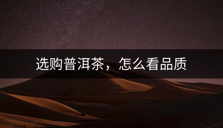 選購(gòu)普洱茶，怎么看品質(zhì)