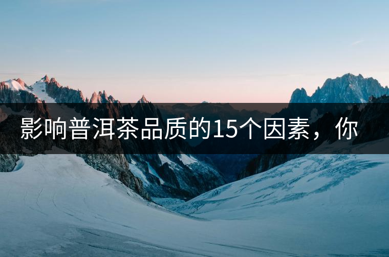 影響普洱茶品質(zhì)的15個(gè)因素，你知道幾個(gè)？