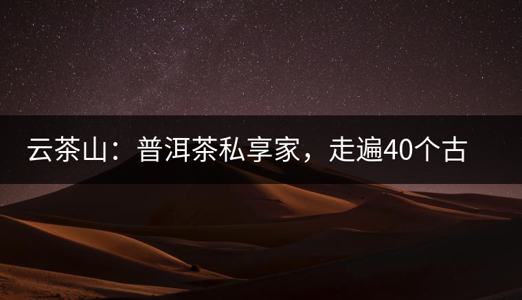 云茶山：普洱茶私享家，走遍40個(gè)古寨，24小時(shí)提供專家評(píng)分與產(chǎn)地茶農(nóng)一手報(bào)價(jià)