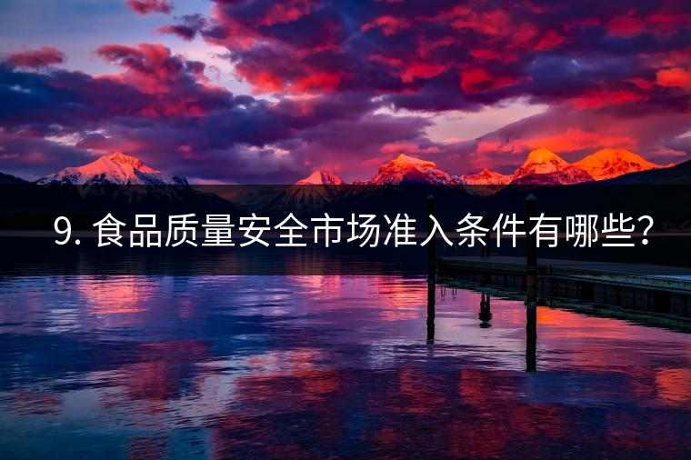 ? 9. 食品質(zhì)量安全市場準(zhǔn)入條件有哪些？