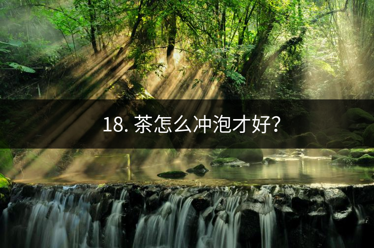 ? 18. 茶怎么沖泡才好？