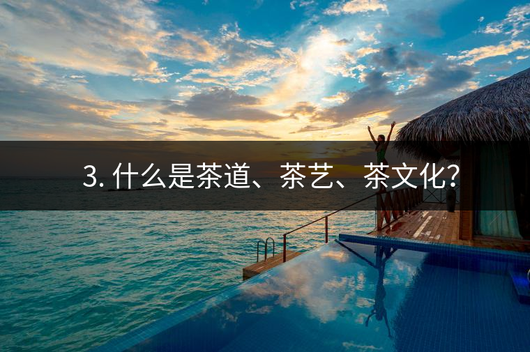 ? 3. 什么是茶道、茶藝、茶文化？