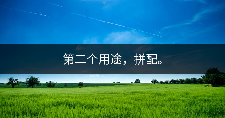 第二個用途，拼配。